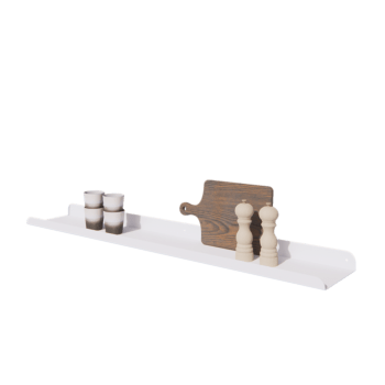 Čelična zidna polica - U-oblik - 120 x 20 x 5 cm - RAL9010 mat (bijela)