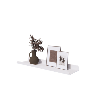 Čelična zidna polica - U-oblik - 80 x 20 x 5 cm - RAL9010 mat (bijela)