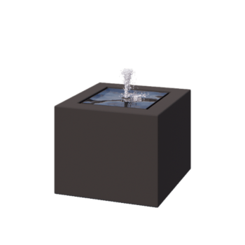 Aluminijski stol s vodom - Lyra - 50 x 50 x 40 cm - RAL7016 mat (antracit siva) - S LED osvjetljenjem