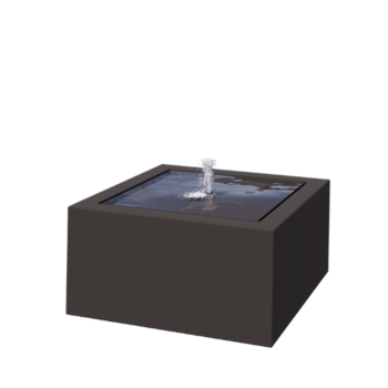 Aluminijski stol s vodom - Lyra - 80 x 80 x 40 cm - RAL7016 mat (antracit siva) - S LED osvjetljenjem