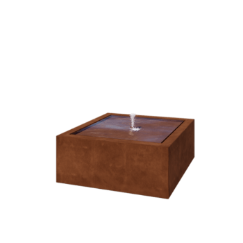 Vodeni stol od corten čelika - Lyra - 100 x 100 x 40 cm - S LED osvjetljenjem