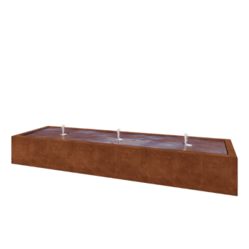 Vodeni stol od corten čelika - Lyra - 300 x 80 x 40 cm - Bez LED osvjetljenja