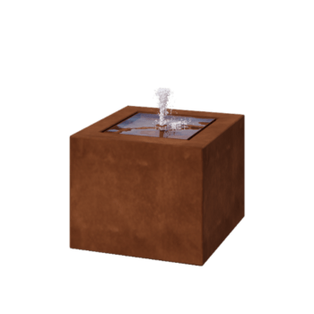 Vodeni stol od corten čelika - Lyra - 50 x 50 x 40 cm - Bez LED osvjetljenja