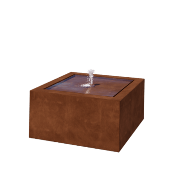 Vodeni stol od corten čelika - Lyra - 80 x 80 x 40 cm - S LED osvjetljenjem