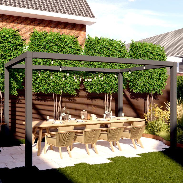 Praškasto lakirane čelična pergola kvadrat sustav 424 x 250 cm