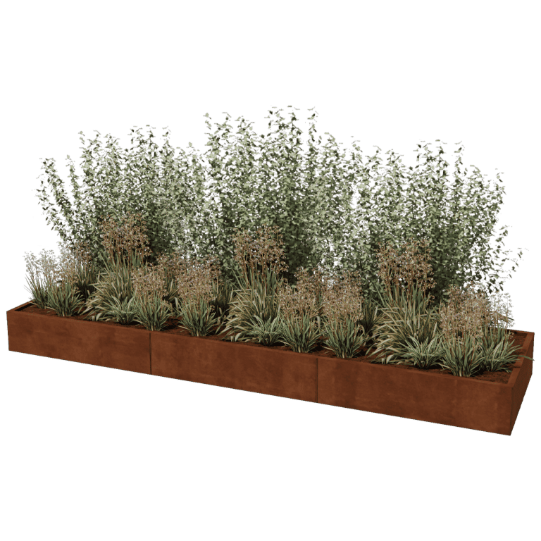Corten čelična tegla za cvijeće Texas xxl 360 x 100 cm