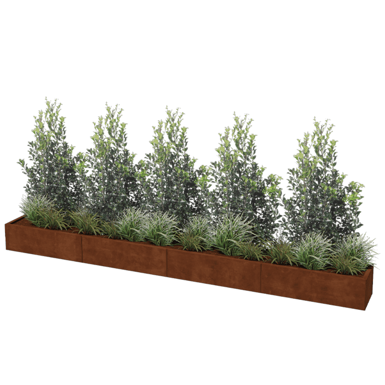 Corten čelična tegla za cvijeće Texas xxl 400 x 40 cm