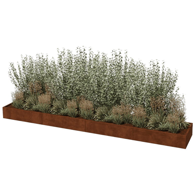 Corten čelična tegla za cvijeće Texas xxl 480 x 80 cm
