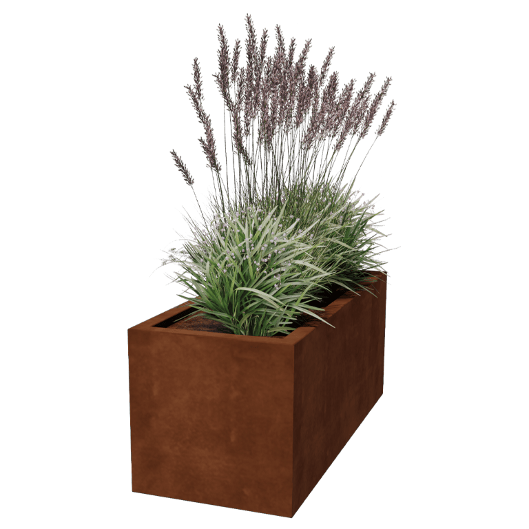 Zavarena corten čelična tegla za cvijeće Montana 120 x 50 x 50 cm
