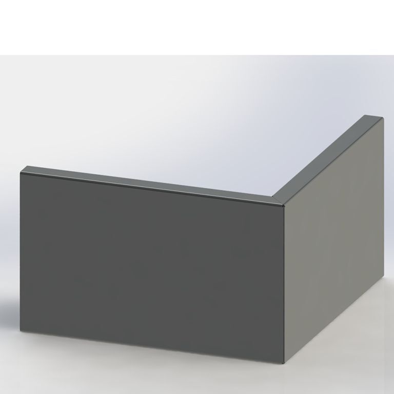 Praškasto lakirane čelični potporni zid vanjski kut 100 x 100 cm (visina 60 cm)