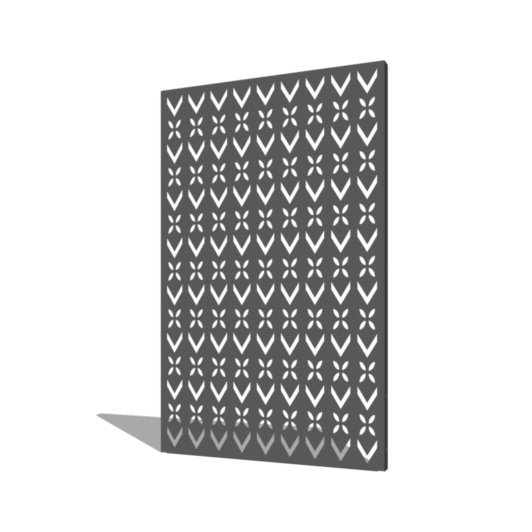 Praškasto lakirane čelični vrtni panel motiv krova kompozicija 1 120 x 6 x 190 cm