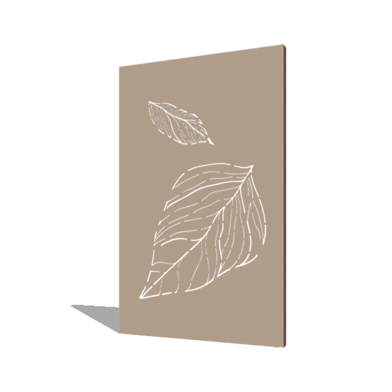 Praškasto lakirane čelični vrtni panel veliki padajući listovi 120 x 6 x 190 cm