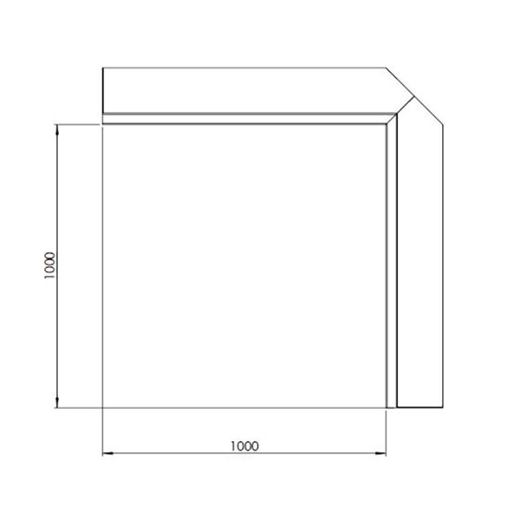 Praškasto lakirane čelični potporni zid unutarnji kut 100 x 100 cm (visina 60 cm)