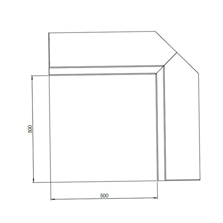 Corten čelični potporni zid unutarnji kut 50 x 50 cm (visina 30 cm)