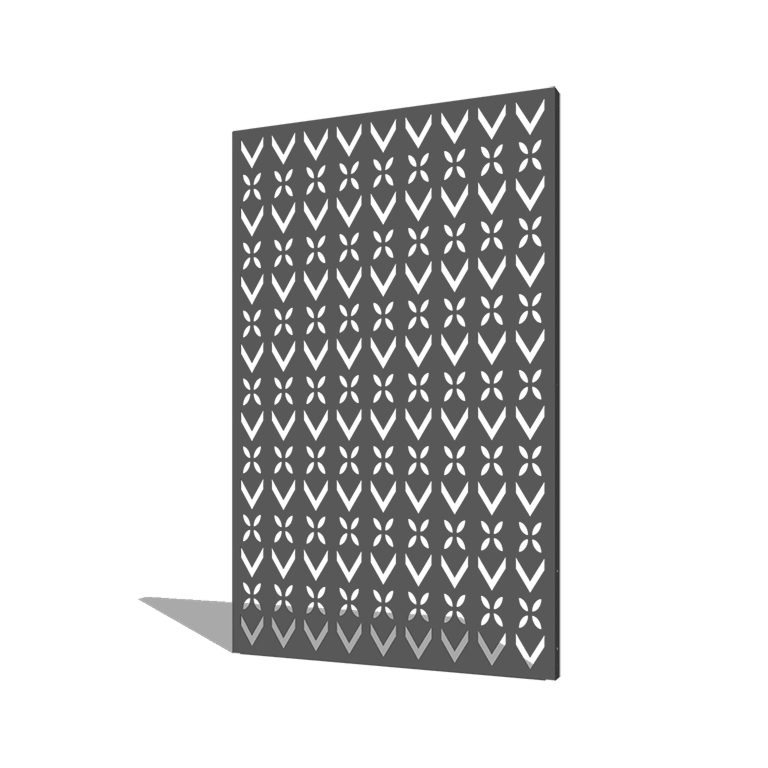 Praškasto lakirane čelični vrtni panel motiv krova kompozicija 1 120 x 6 x 190 cm