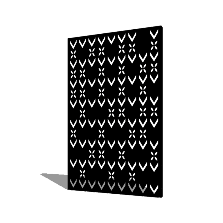 Praškasto lakirane čelični vrtni panel motiv krova kompozicija 3 120 x 6 x 190 cm