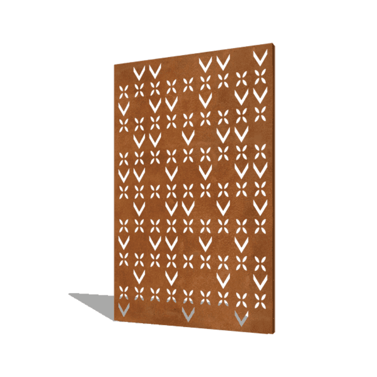 Corten čelični vrtni panel motiv krova kompozicija 5 120 x 6 x 190 cm