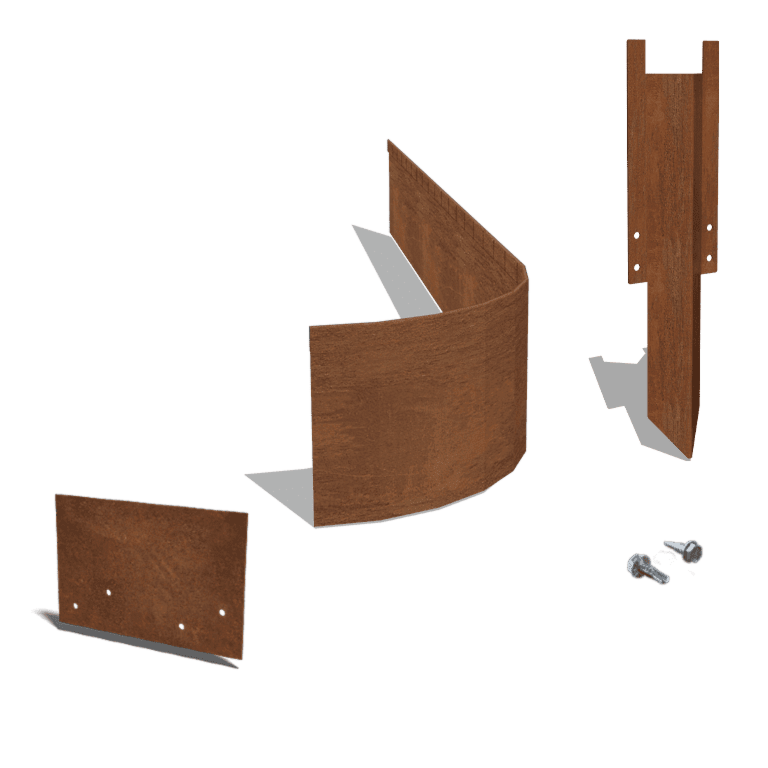 Corten čelične rubnjaci za travnjak FLEX izravnato 23 cm kompletna oprema po 24 metra