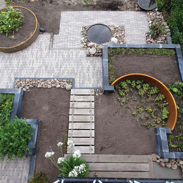 Corten čelični potporni zid vanjski luk 100 x 100 cm (visina 40 cm)