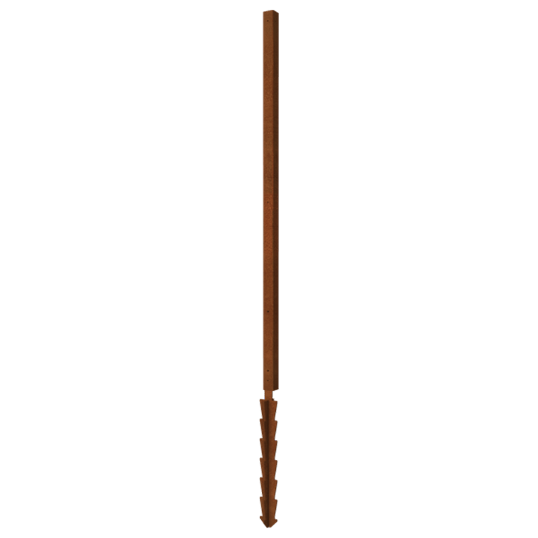 Corten čelični stup kut s potporni klin 190 x 6 x 6 cm