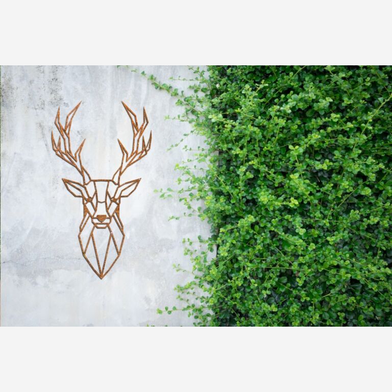 Corten čelična zidna dekoracija Jelen 1.0