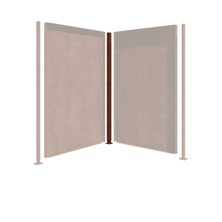 Stup od corten čelika - Kut s podnožnom pločom - 190 x 6 x 6 cm