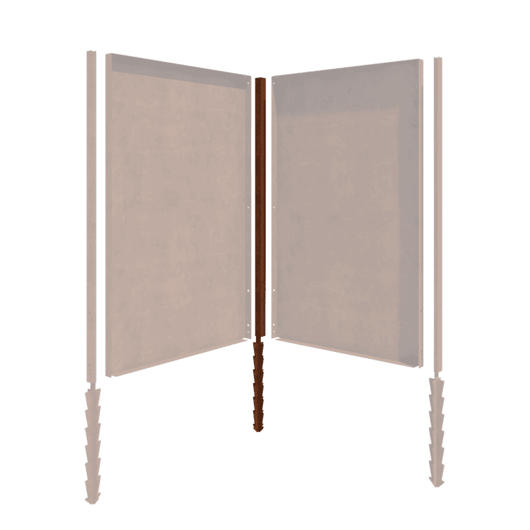 Stup od corten čelika - Kut s tlo-klinom - 190 x 6 x 6 cm