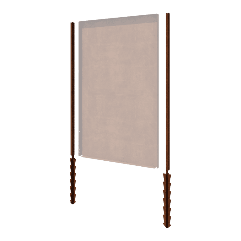 Corten čelični stup ravno s potporni klin 190 x 6 x 3 cm