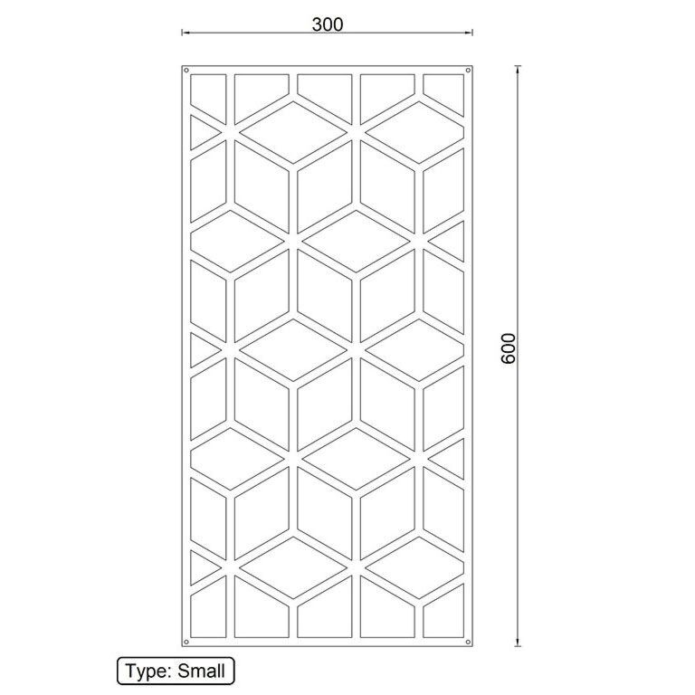 Corten čelična zidna dekoracija Geometrijski oblici 2.0