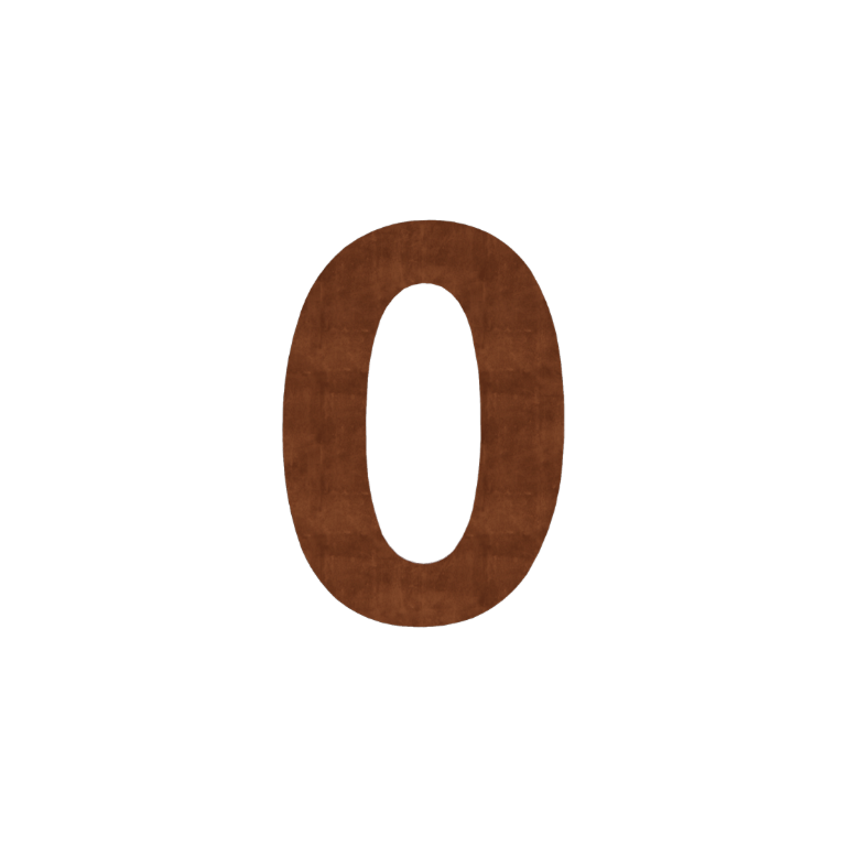 Corten čelik kućni broj 0 - 34,6 x 50 cm