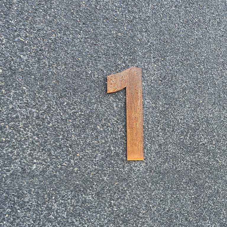 Corten čelični kućni broj 1 - 30 cm