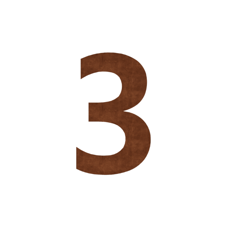 Corten čelik kućni broj 3 - 9,1 x 15 cm