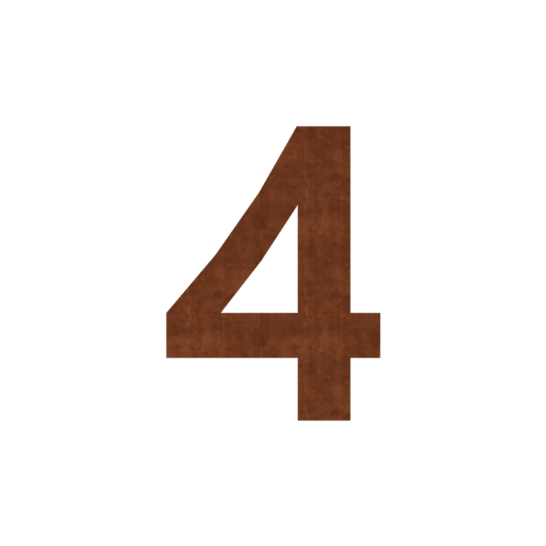 Corten čelik kućni broj 4 - 23,3 x 30 cm