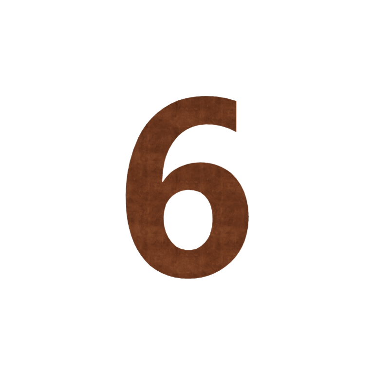 Corten čelični kućni broj 6 - 50 cm