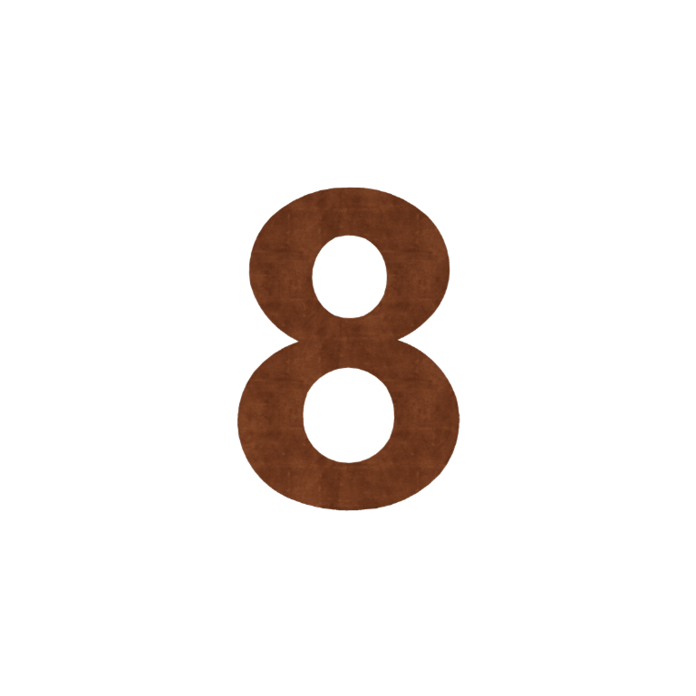 Corten čelik kućni broj 8 - 10,3 x 15 cm