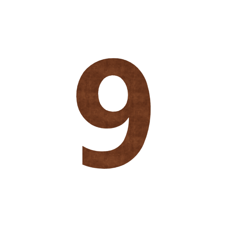 Corten čelični kućni broj 9 - 30 cm