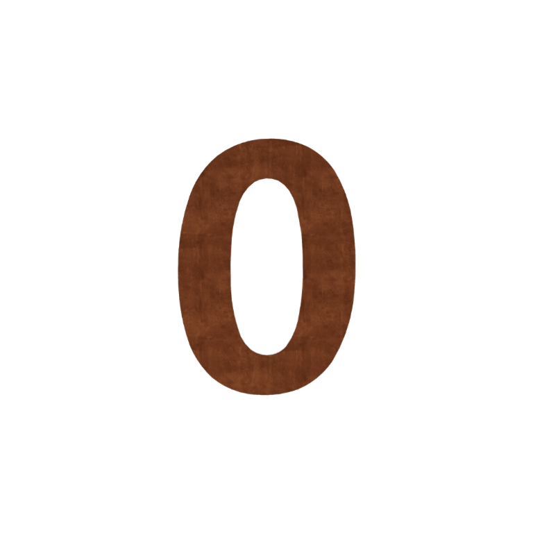 Corten čelik kućni broj 0 - 10,4 x 15 cm - Samoljepljivo