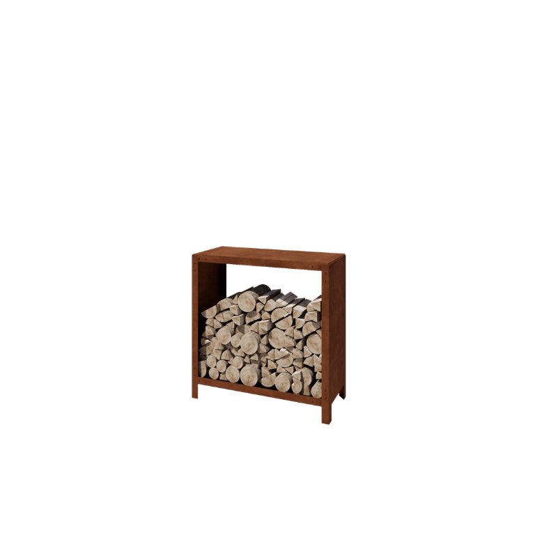 Corten čelik spremište za drva - Indiana - 100 x 40 x 100 cm