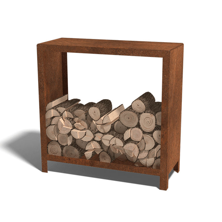 Corten čelično spremište za drva Indiana 100 x 100 x 40 cm