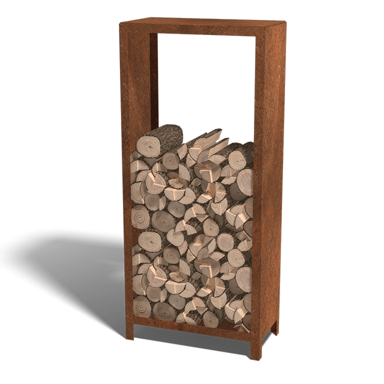 Corten čelično spremište za drva Indiana 180 x 80 x 40 cm