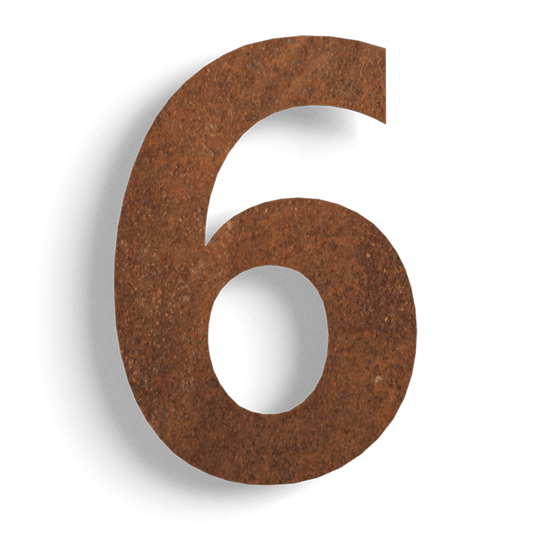 Corten čelični kućni broj 6 - 15 cm