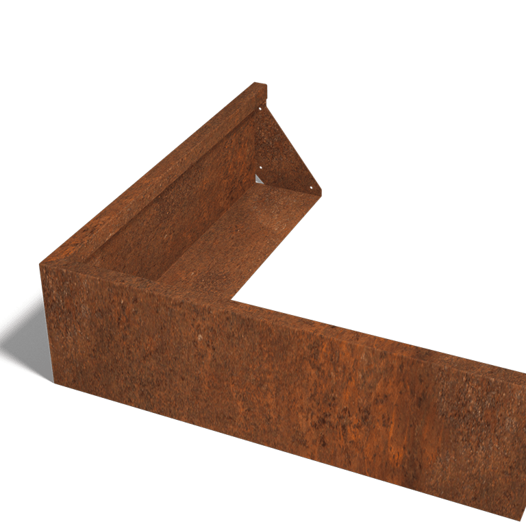 Corten čelični potporni zid vanjski kut 100 x 100 cm (visina 30 cm)