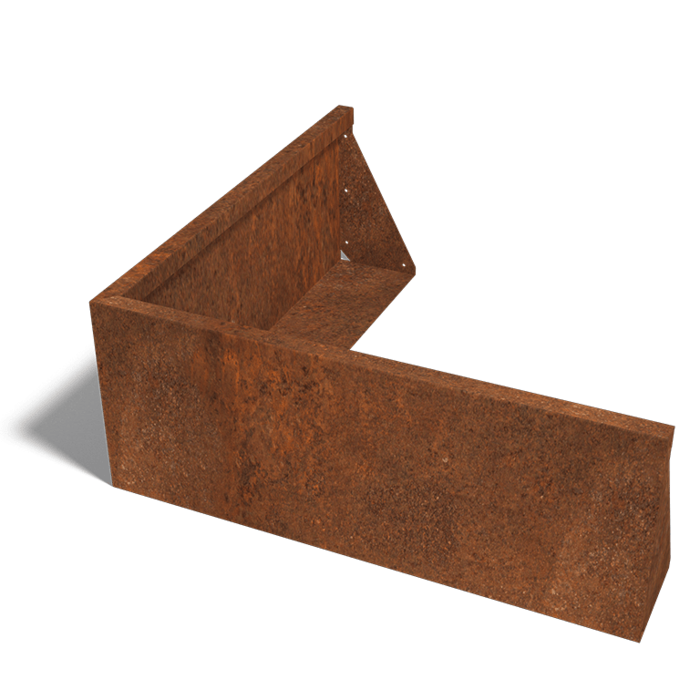 Corten čelični potporni zid vanjski kut 100 x 100 cm (visina 40 cm)