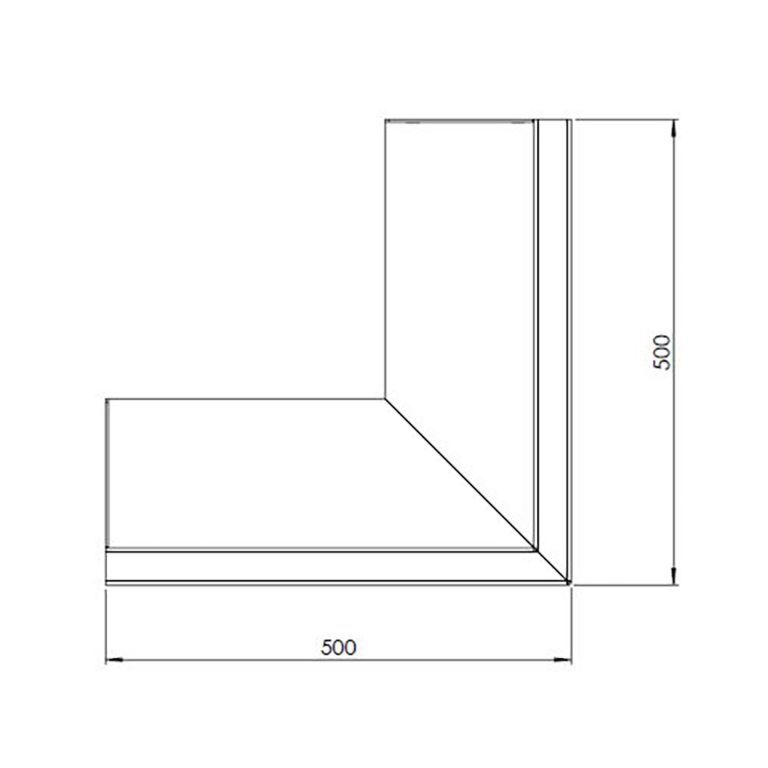 Corten čelični potporni zid vanjski kut 50 x 50 cm (visina 60 cm)