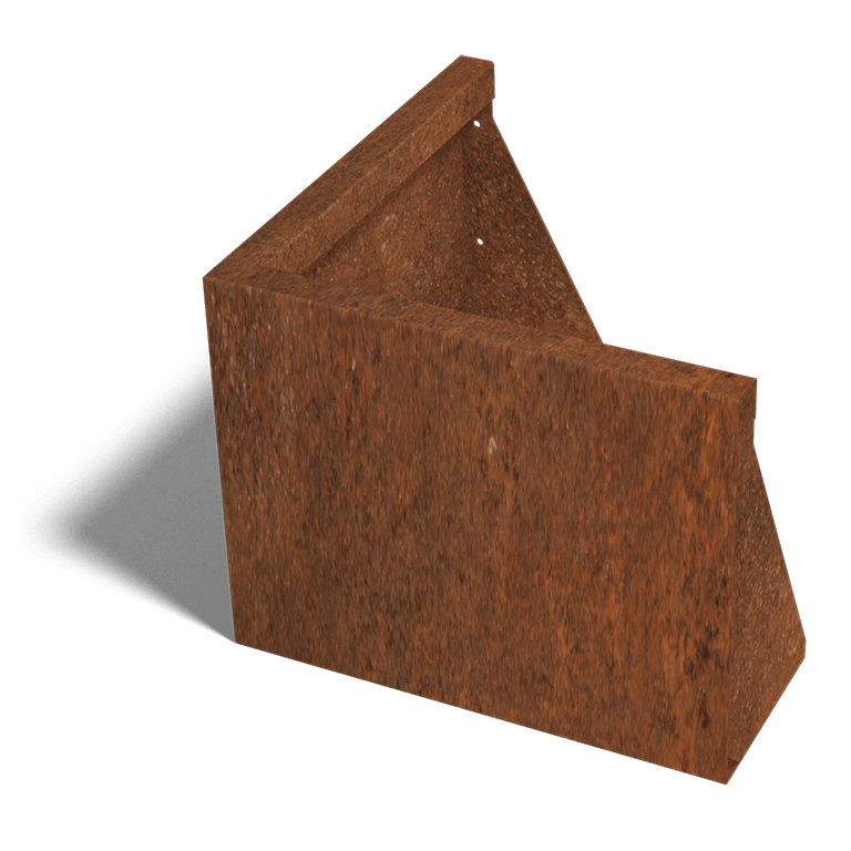 Corten čelični potporni zid vanjski kut 50 x 50 cm (visina 40 cm)
