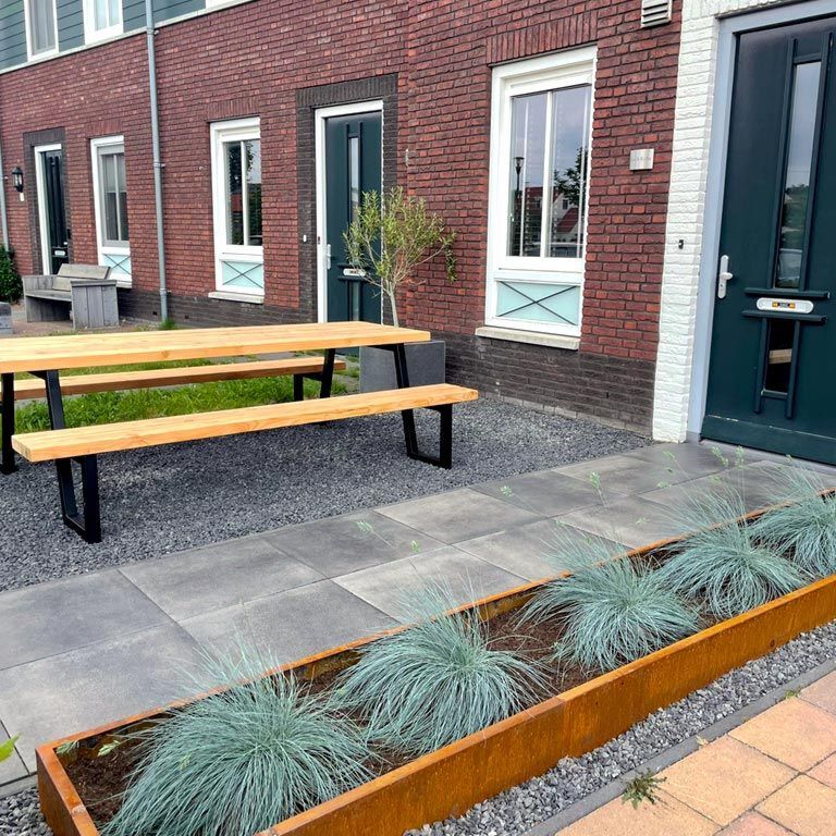 Corten čelične rubnjaci za travnjak kutno 22 cm kompletnu opremu po 24 metra