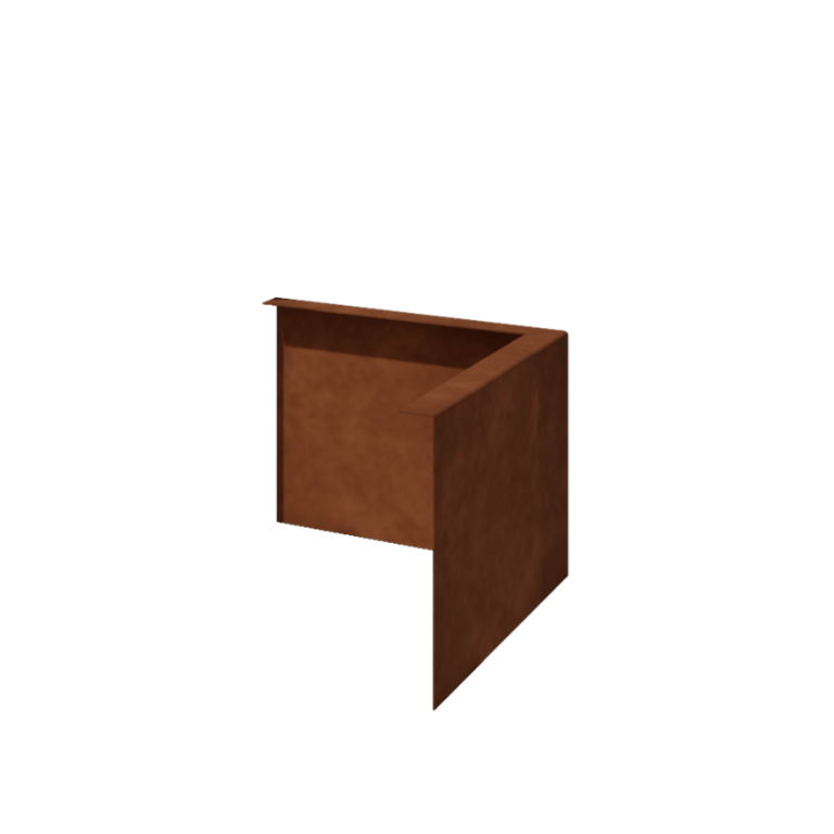 Corten čelik vrtnog ruba - Savijen - Vanjski kut - Visina 22 cm