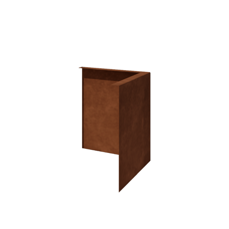 Corten čelik vrtnog ruba - Savijen - Vanjski kut - Visina 34 cm