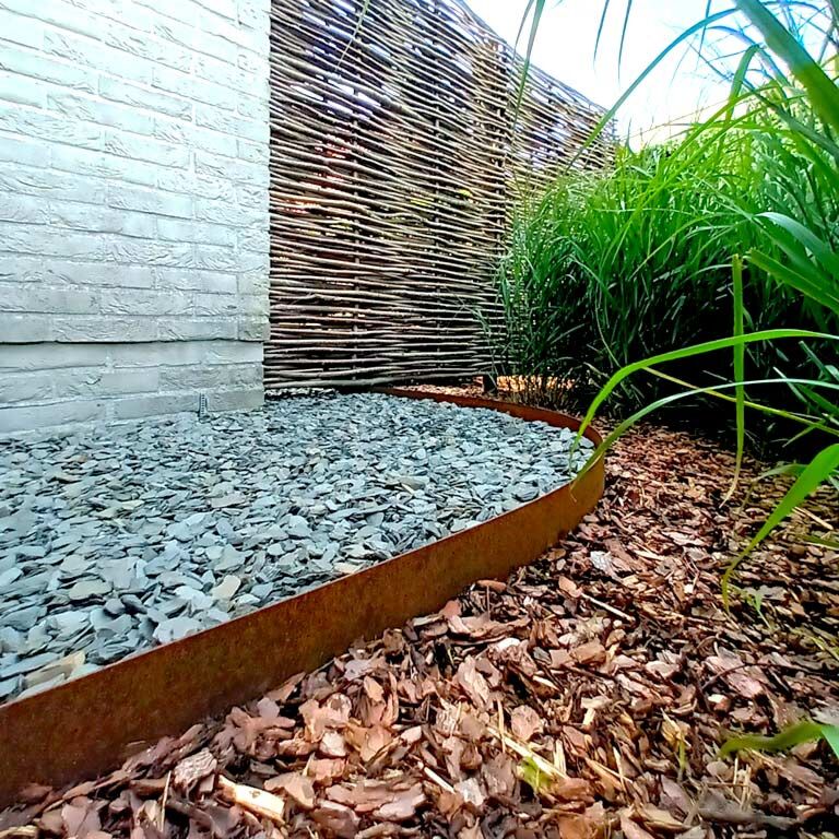 Corten čelične rubnjaci za travnjak ravno 15 cm (duljina 150 cm)