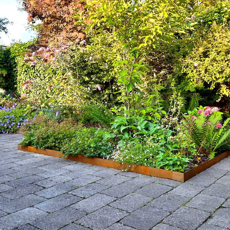 Corten čelične rubnjaci za travnjak ravno 15 cm cijeli set po 15 metara